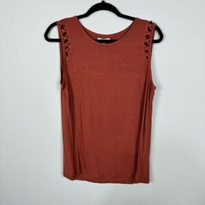 Maurices Orange Criss Cross Detail Tank Top